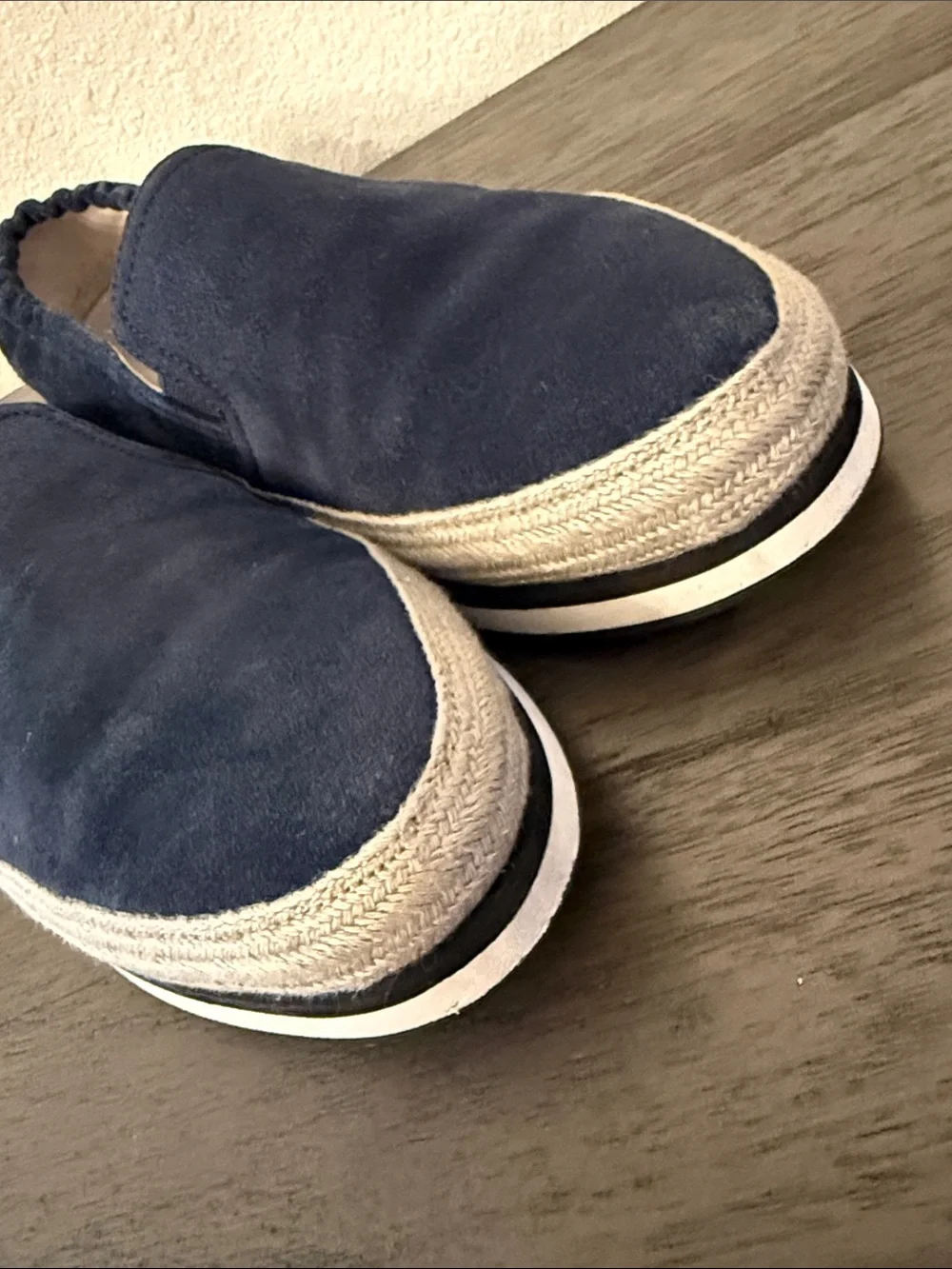 PRADA Navy Blue Suede Espadrille Platform Slip on Sneakers IT 37 US 7
